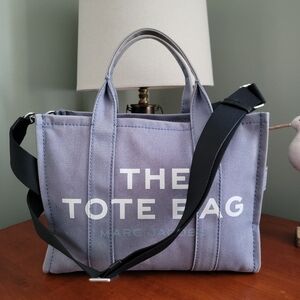 Marc Jacobs The Tote Bag Tote Blue Shadow Canvas Bag With COA